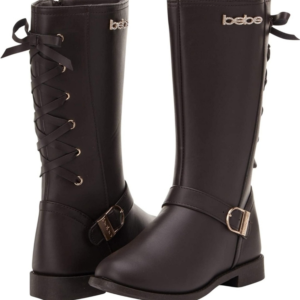 bebe Girls’ Big Kid Slip On Tall Riding Boots